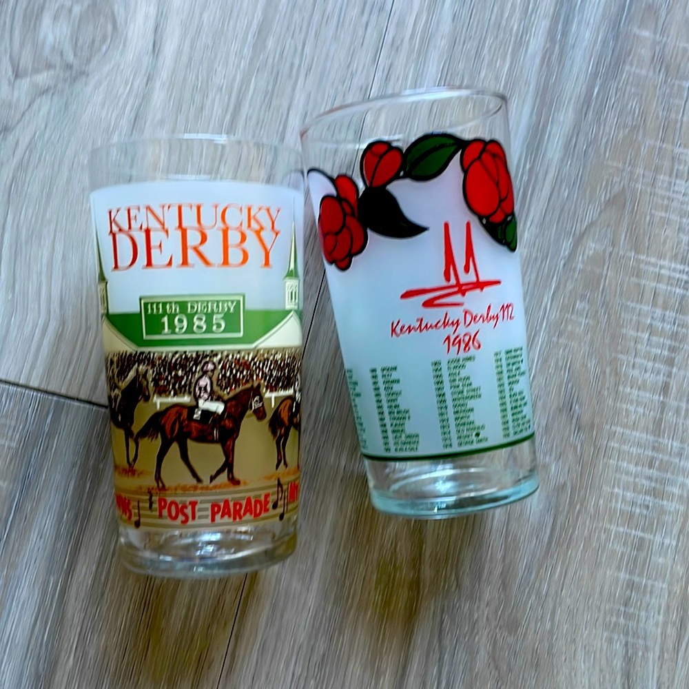2 Vintage Kentucky Derby Mint Julep Glasses